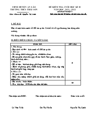 Đề kiểm tra cuối học kì II Mĩ thuật 7 - Năm học 2021-2022 - Nguyễn Thị Lành (Có đáp án + Ma trận)