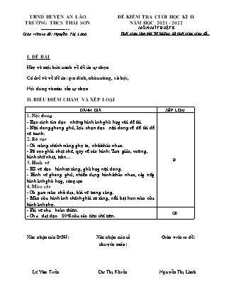 Đề kiểm tra cuối học kì II Mĩ thuật 8 - Năm học 2021-2022 - Nguyễn Thị Lành (Có đáp án + Ma trận)