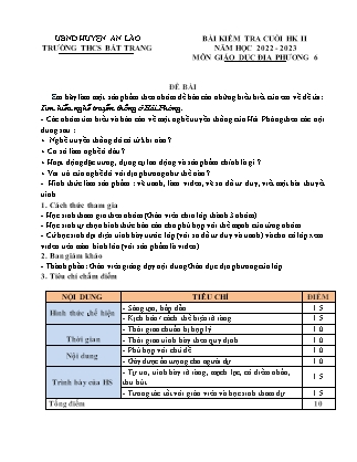 Đề kiểm tra cuối học kỳ II Giáo dục địa phương 6 - Năm học 2022-2023 - Trường THCS Bát Trang