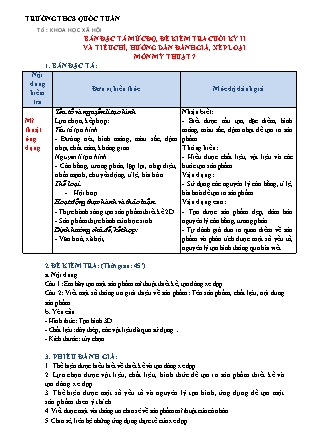 Đề kiểm tra cuối kì II Mỹ thuật 7 (Có đáp án + Ma trận)