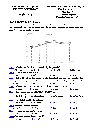 Đề kiểm tra đánh giá cuối học kì II Toán 7 - Năm học 2022-2023 - Trường THCS Tân Dân (Có đáp án)