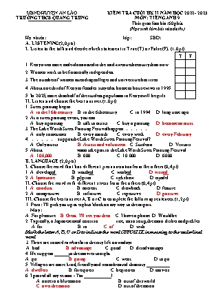 File nghe + Đề kiểm tra cuối học kì II Tiếng Anh 9 - Năm học 2022-2023 - Trường THCS Quang Trung (Có đáp án + Ma trận)